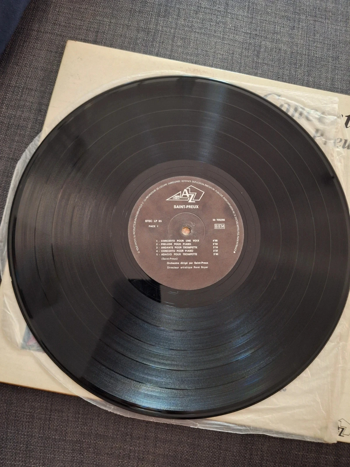 33T Vinyl Saint Preux Concerto for a Voice Disc AZ – photo 5